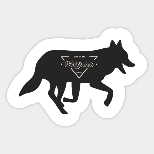 One Man Wolfpack Sticker by karmatee